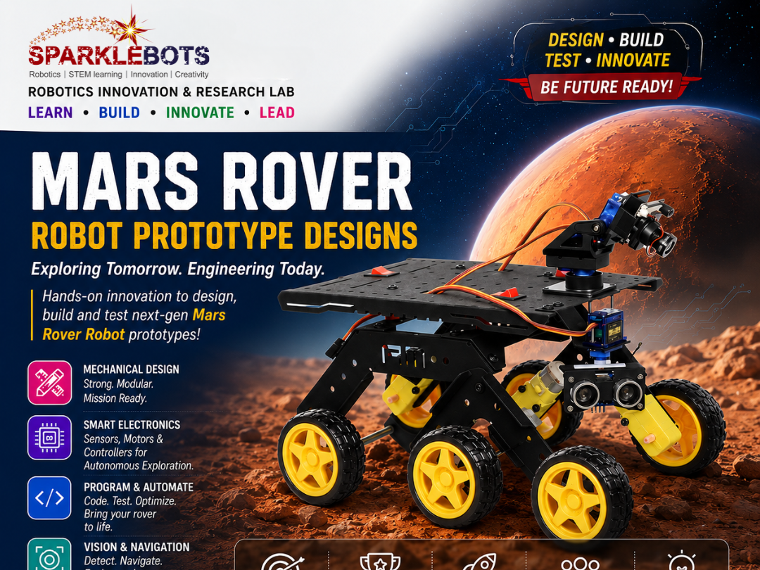 Mars Rover Robot model built from a SparkleBots robotics kit